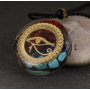 Orgonitový amulet, Oko rohu, generátor energie, prírodný kameň (7 čakier) + epoxidová živica + lano 22 g