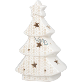 Porcelánový stromček s LED osvetlením 9 x 13,5 cm