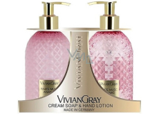 Vivian Gray White Musc Ananas luxusné tekuté mydlo s dávkovačom 300 ml + luxusný krém na ruky s dávkovačom 300 ml, kozmetická súprava