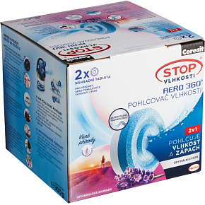 Ceresit Stop Vlhkosti Aero 360° Náhradné tablety – Levandula 2 × 450 g (900 g) Ceresit Stop Vlhkosti Aero 360° Náhradné tablety – Levandula 2 × 450 g (900 g)
