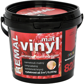 REMAL Vinyl Color mat umývateľná farba na stenu, 820 korálovo červená, 250 g