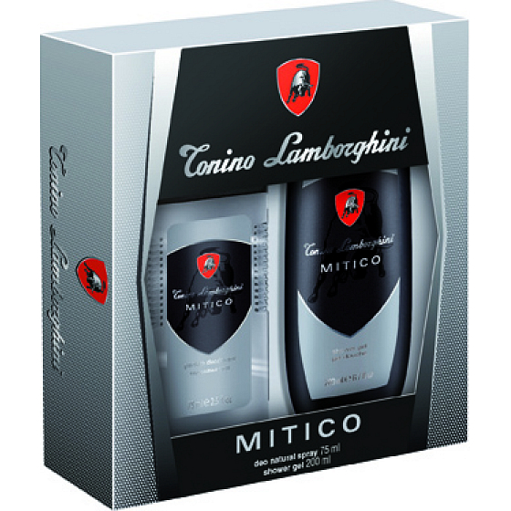 Tonino Lamborghini Mitico parfumovaný deodorant sklo pre mužov 75 ml + sprchový gél 200 ml, kozmetická sada