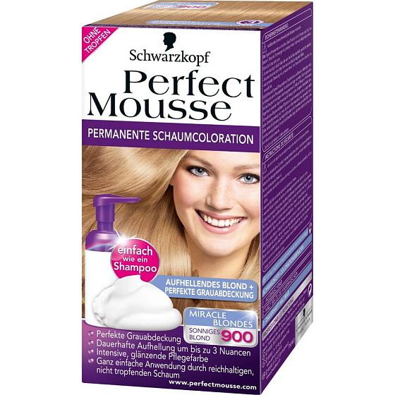 Perfect Mousse Inovatívna farbiaca pena na vlasy 900 Oslnivá blond