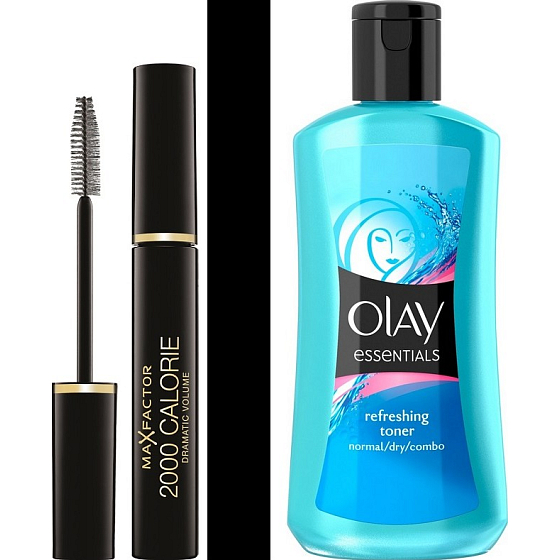 Max Factor 2000 Calorie Dramatic Volume riasenka 01 Black 9 ml + Olay Gentle Cleansers Refreshing Toner čistiace tonikum 200 ml