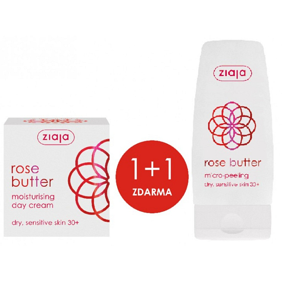 Ziaja Kvet ruže hydratačný denný krém 50 ml + peeling s mikrogranulami 60 ml, duopack