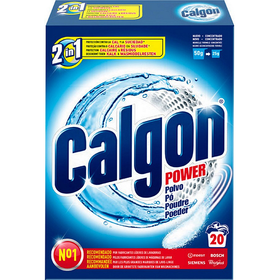 Calgon 2v1 Power Powder zmäkčovač vody prášok proti vodnému kameňu 20 dávok 1 kg