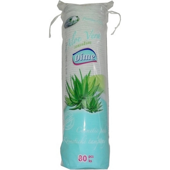 Dime Aloe Vera Sensitive kozmetické vatové odličovacie tampóny 80 kusov