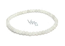 Mesačný kameň biely náramok elastický prírodný kameň, guľôčka 4 mm / 16-17 cm, kameň osudu