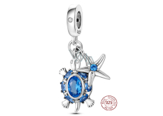 Charm Striebro 925 Morská korytnačka, hviezdica 2v1, prívesok na náramok more