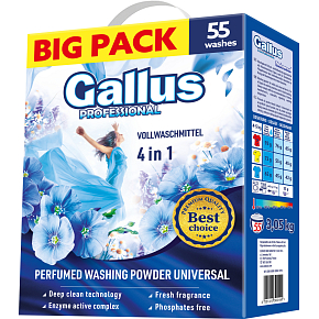 Gallus prací prášek Universal Box, 55 dávok, 3,05 kg