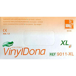 Vulkan DonaVinyl Rukavice jednorázové vinylové bezprašné, veľkosť XL, 100 kusov