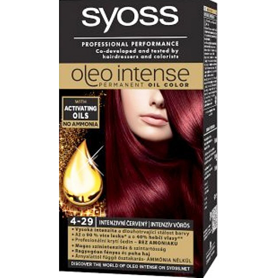 Syoss Oleo Intense Color farba na vlasy bez amoniaku 4-29 Intenzívne červený