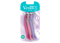 Gillette Venus 3 Colors holiaci strojček s lubrikačným pásikom 3 farby, 3 kusy pre ženy