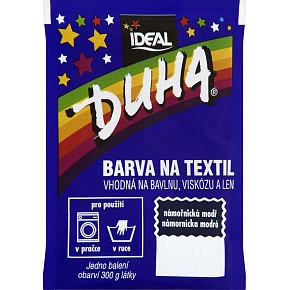 Ideal Duha námorní modr, farba na textil na bavlnu, viskózu a ľan, na 300 g látky, 15 g