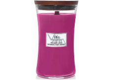 WoodWick Wild Berry & Beets vonná sviečka s dreveným knôtom a skleneným viečkom veľká 609,5 g