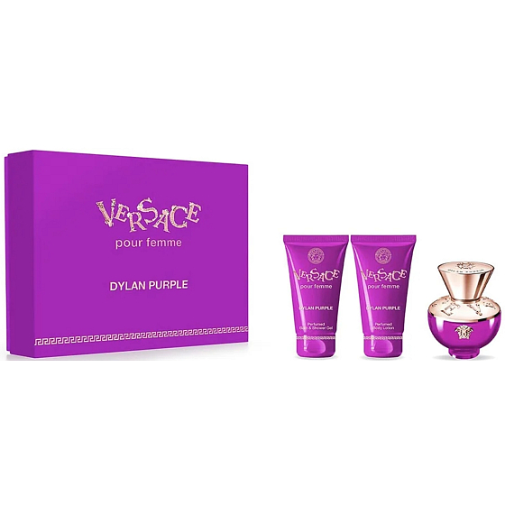 Versace Dylan Purple parfumovaná voda 50 ml + telové mlieko 50 ml + sprchový gél 50 ml, darčeková sada pre ženy