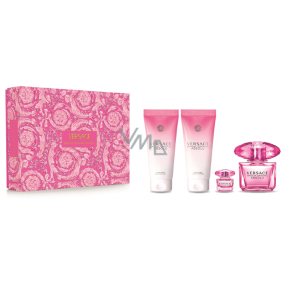 Versace Bright Crystal Absolu parfumovaná voda 90 ml + telové mlieko 100 ml + sprchový gél 100 ml + parfumovaná voda miniatúra 5 ml, darčeková sada pre ženy