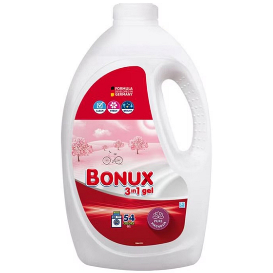 Bonux Color Pure Magnolie 3v1 tekutý prací gel na barevné prádlo 54 dávek 2,7 l