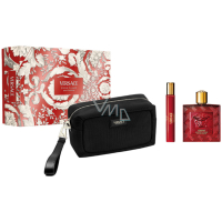 Versace Eros Flame parfumovaná voda 100 ml + cestovný sprej 10 ml + kozmetická taška, darčeková sada pre mužov