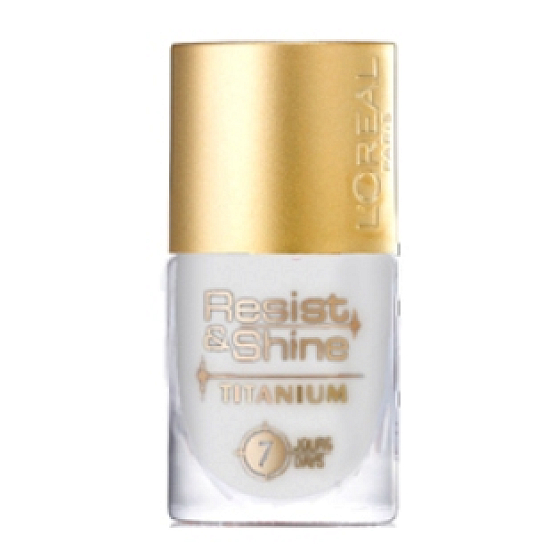 Loreal Paris Resist & Shine Titanium lak na nechty 001 Pure Blanc 9 ml