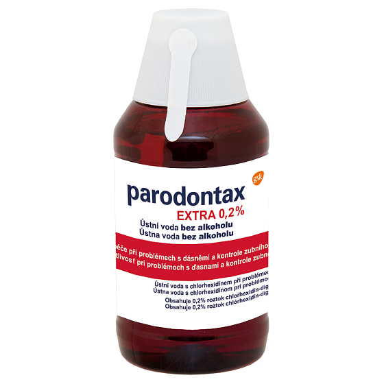 Parodontax Extra 0.2% ústna voda (výplach) pre intenzívnu starostlivosť pri krvácaní ďasien a parodontóze 300 ml