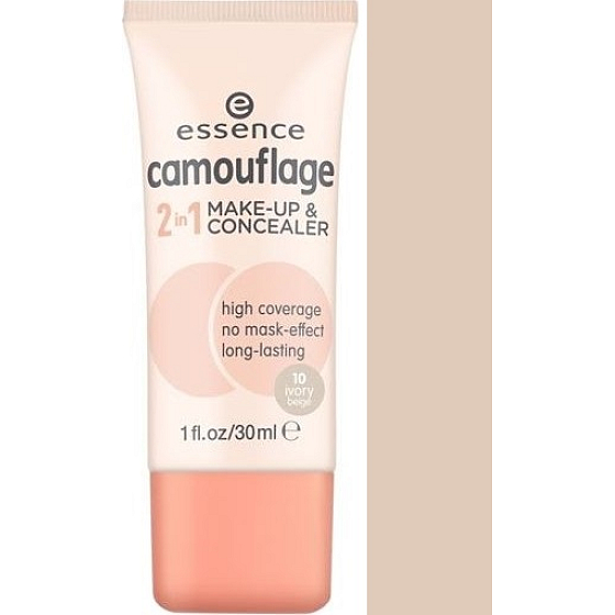 Essence Camouflage 2v1 make-up a korektor 10 Ivory Beige 30 ml