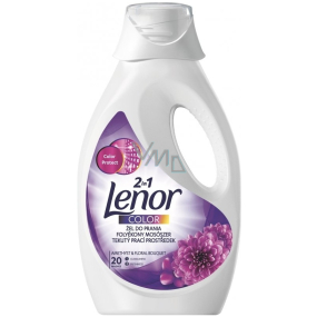 Lenor Amethyst & Floral Bouquet vôňa pivoniek a planých ruží Color 2v1 tekutý prací gél na farebné prádlo 20 dávok 1,1 l