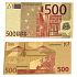 Zlatá plastová bankovka Talisman 500 EUR