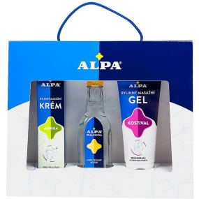 Alpa Francovka Alkoholový bylinný roztok 60 ml + Kostival bylinný masážny gél 100 ml + Arnika bylinný masážny krém 40 g, darčeková sada