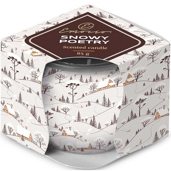 Emocio Dekor Snowy Poetry vonná sviečka sklo 70 x 62 mm 85 g