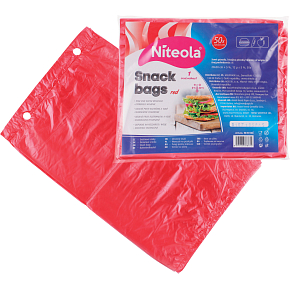 Niteola sváčinové sáčky, HDPE, 20 × 30 cm, síla 12 µ, červené, 50 ks