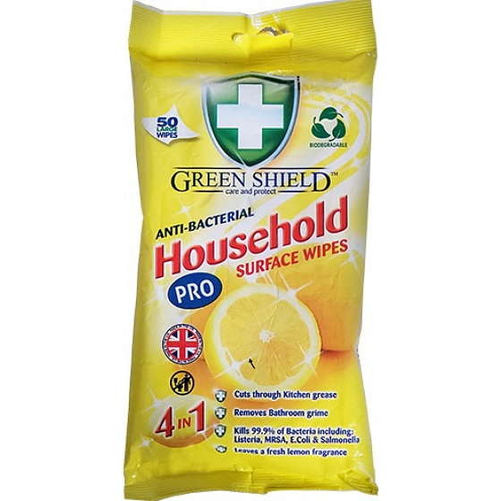 Green Shield antibakteriálne úklidové utierky, 50 ks