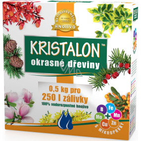 Agro Kristalon Okrasné dreviny univerzálne hnojivo 0,5 kg pre 250 l zálievky