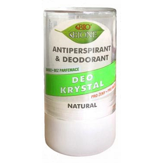 Bione Cosmetics Bio Natural Deo Krystal antiperspirant deodorant kolíček unisex 120 g kamenec má mnoho využití: po holení, uštipnutí hmyzom, proti poteniu, popálenie pokožky, zastavuje krvácanie