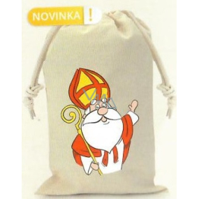 Nekupto Pytlík látkový mikulášsky Mikuláš biely 220 x 320 mm