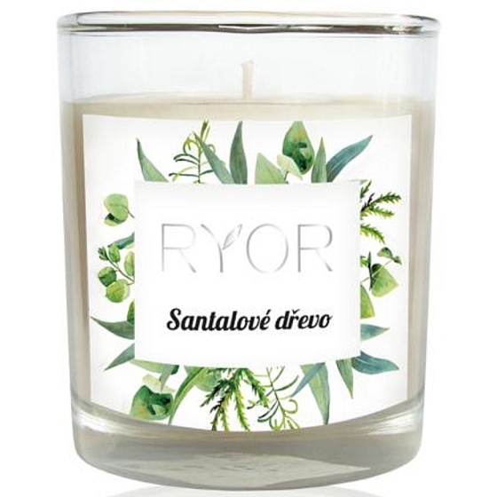 Ryor Sójová sviečka s vôňou santalového dreva malá horí až 18 hodín 65 g