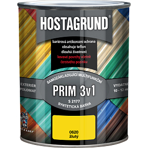 Hostagrund Prim 3v1 S2177 základná i vrchná farba na kov, 0620 žltá, 600 ml