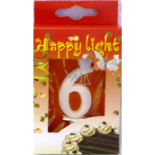 Happy light Tortová sviečka číslica 6 v krabičke