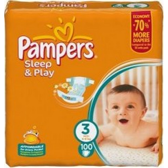 Pampers Sleep & Play 3 Midi 4 - 9 kg plienkové nohavičky 100 kusov