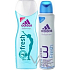 Adidas Fresh Sprchový gél 250 ml + Action 3 Fresh antiperspitant dezodorant sprej 150 ml, kozmetická sada