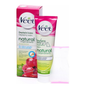 Veet Natural Inspirations depilačný krém na citlivú pokožku nohy a telo 100 ml
