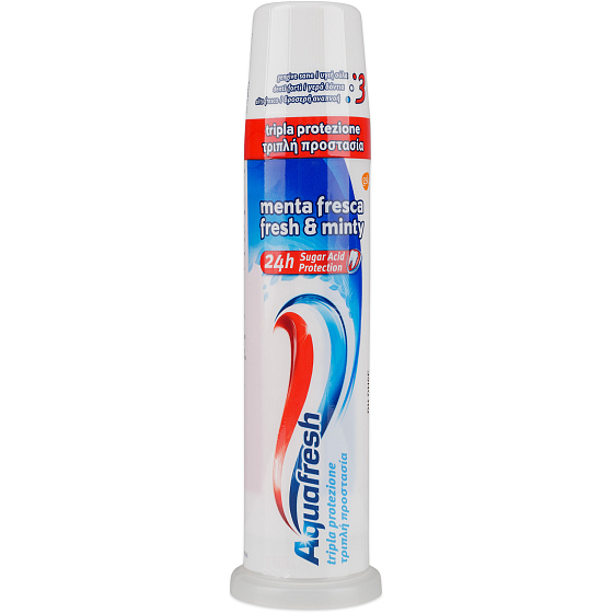 Aquafresh Family Protection Fresh & Minty zubná pasta s dávkovačom 100 ml