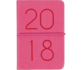 Albi Diár 2018 mini Ružový s gumičkou 7,5 cm × 11 cm × 1,1 cm