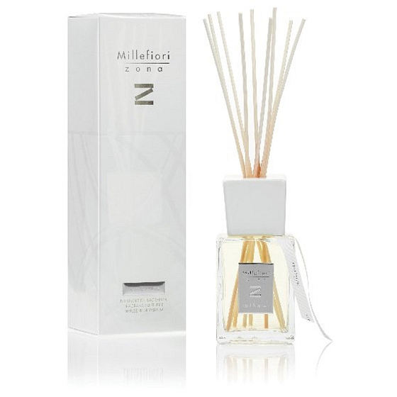 Millefiori Milano Zona Légny & Spezie - Drevo a Korenie Difuzér 250 ml + 7 stebiel v dĺžke 30 cm do stredne veľkých priestorov vydrží minimálne 3 mesiace