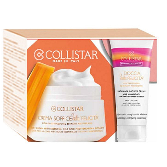 Collistar Crema Soffice della Felicita telový krém 200 ml + Doccia Della Felicita sprchový gél 50 ml, kozmetická sada