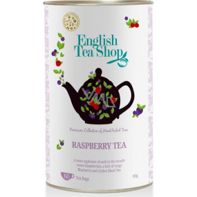 English Tea Shop Bio Čierny čaj Malina 60 kusov vrecúšok čaju, 90 g