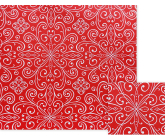 Nekupto Darčekový baliaci papier 70 x 150 cm Červený s bielymi ornamentmi