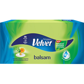 Velvet Balsam 3vrstvé papierové vreckovky, 70 ks