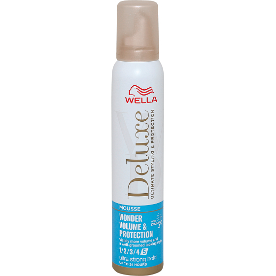 Wella Deluxe Wonder Volume & Protection veľmi silná fixácia penové tužidlo na vlasy 200 ml