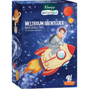 Kneipp Space Adventure Astronaut bomba do kúpeľa 95 g + Hviezdny prach praskajúca soľ do kúpeľa 60 g + Little Dreamer farebná soľ do kúpeľa 40 g, kozmetická sada pre deti